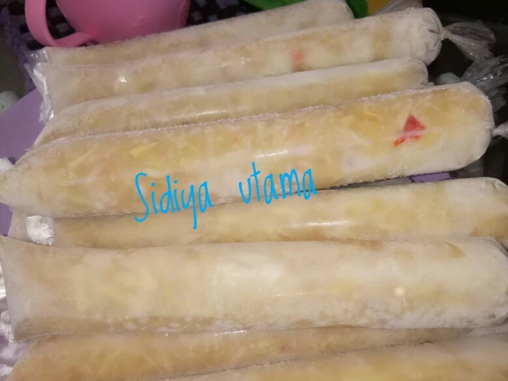 Langkah Gampang Menyiapkan Resep Es serut mangga pakai nutrisari rasa es rujak yang  Bikin Ketagihan Anti Ribet, Mantap Sekali