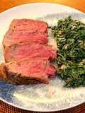 Grass-fed Tomahawk, Creamed kale and black garlic
