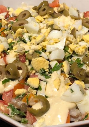 Una foto de Ensalada lentejas y arroz