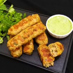 A picture of Chicken cheese kabab.