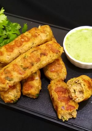A picture of Chicken cheese kabab.