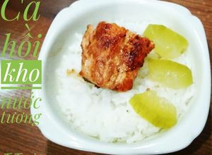 Hình của món Cá hồi kho nước tương cho bé 12m+.