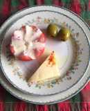 Entrada de queso y aceitunas