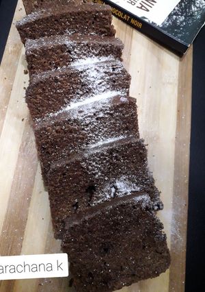 A picture of Coffee chocolate loaf cake 👉 valentine day special 🍫.