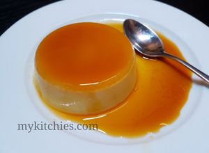 Hình của món Caramel flan đơn giản không cần nướng hay hấp.