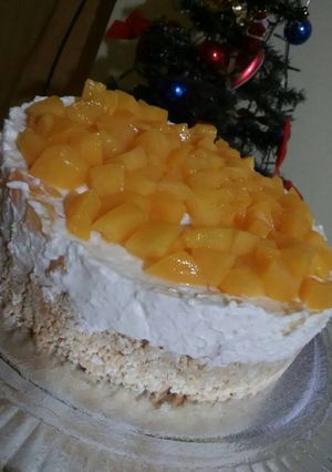 Una foto de Cheesecake de durazno