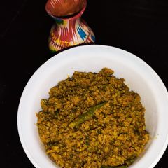 Mutton Qeema And Sohanjna Buds (Moringa) ki Sabzi A picture of Mutton Qeema And Sohanjna Buds (Moringa) ki Sabzi.