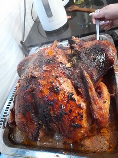 Una foto de Pavo asado