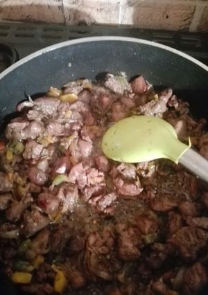 صورة لوصفة صينية كبده مع فلفل الالوان