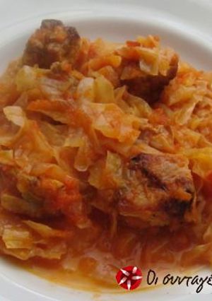 A picture of Cabbage with rice.
