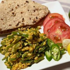 A picture of Mash Daal with Capsicum.