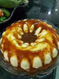 Bavaroise de Baunilha com molho de Caramelo e Café