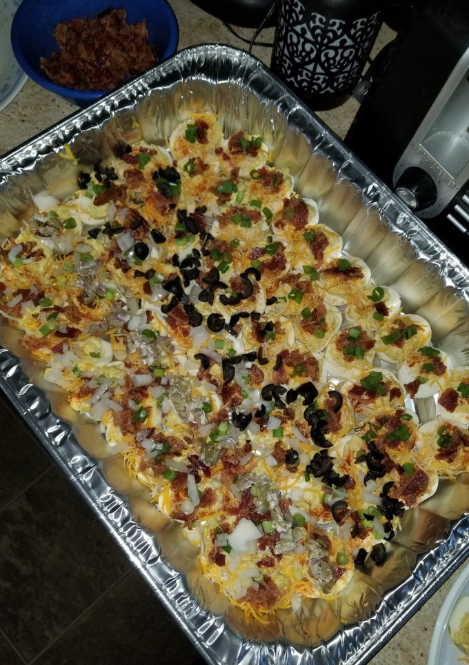 A picture of Loaded Deviled Eggs.