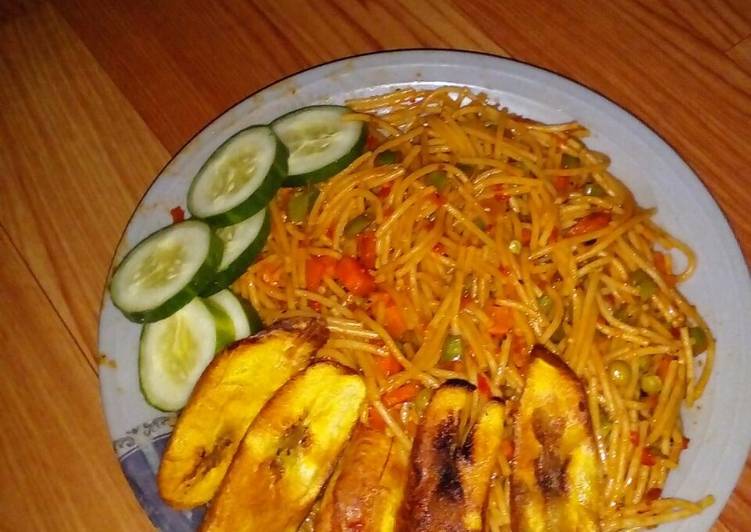 Recipe of Ultimate Ganished Jollof Spaghetti