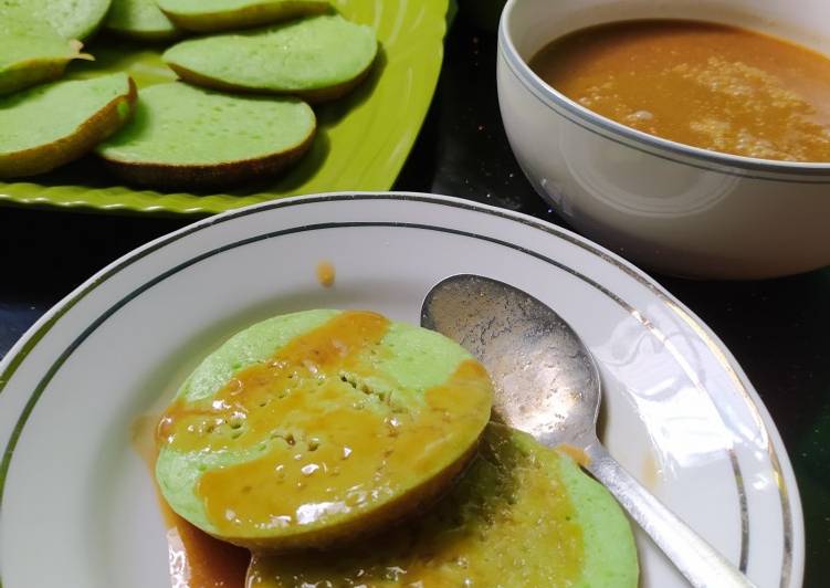 Resep Serabi pandan kuah kinca Anti Gagal