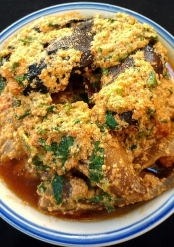 A picture of EGUSI SOUP (fried method).