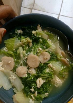 Foto resep Sawi telur bakso