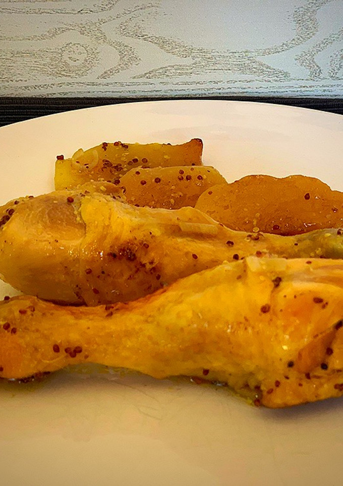 Una foto de Jamoncitos de pollo con manzana (En bolsa de asar al horno)