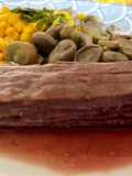 Palanca al horno con ensaladas