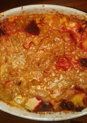 A picture of Baked Veggies and Noodles Casserole.