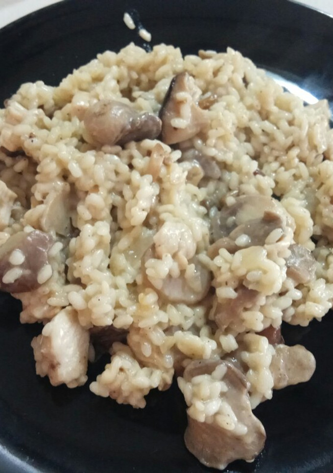 Una foto de Risotto de setas y pollo