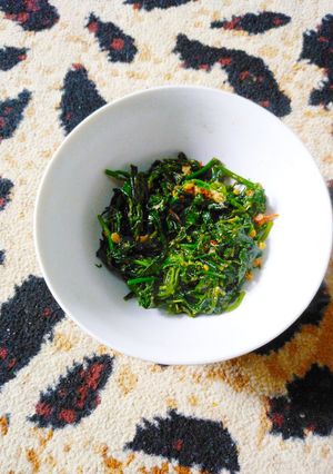 Foto resep Oseng pedas daun singkong+daun katuk