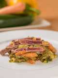 Entrecot con verduras salteadas a la mostaza