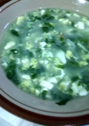 Foto resep Makanan Utama MPASI 10 Bulan Sup Telur Bayam