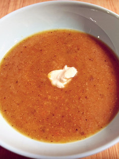 A picture of Roasted Cauliflower and Pepper Soup.