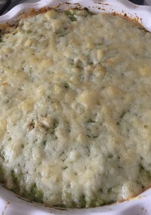 Una foto de Budín de arroz integral y brócoli