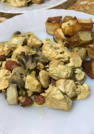 Una foto de Pollo al curry