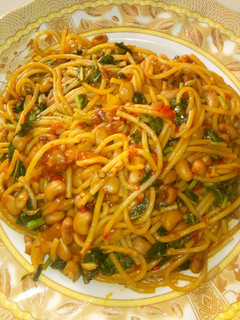 A picture of Spaghetti and beans with alanyahu.