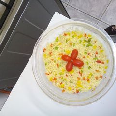 A picture of Colourful cous cous.