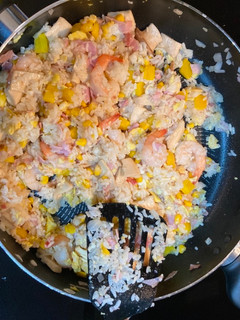 蝦仁杏鮑菇炒飯 的食譜成品照片