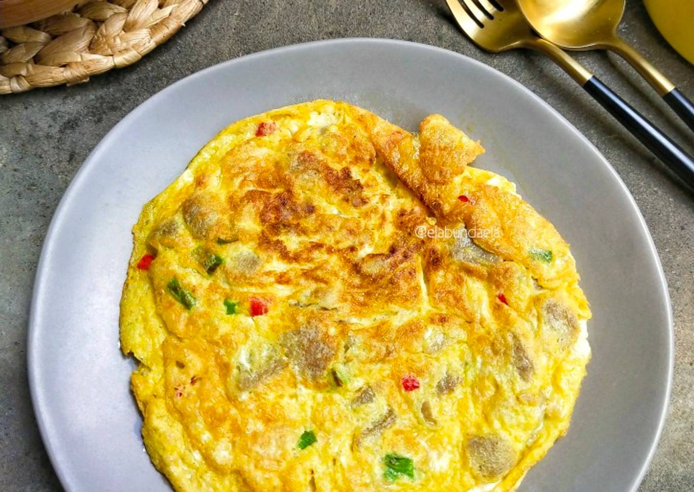 Telur Dadar Bakso Oatmeal