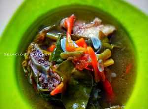 Foto resep Asem asem balungan dong so (daun melinjo)