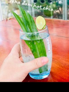 Hình của món Nước nha đam hạt chia đường phèn.