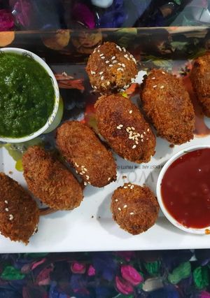 A picture of Bread Paneer Cutlates.