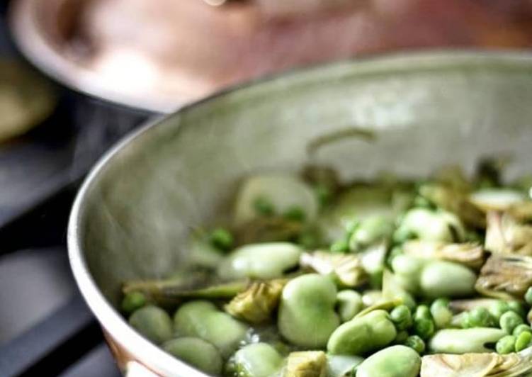 Carciofi, piselli e fave fresche