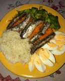 Ensalada tibia de arroz y sardina