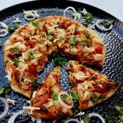 Cheesy Chapati Pizza A picture of Cheesy Chapati Pizza.