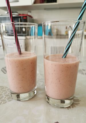 Une photo de Milkshake bananes fraises