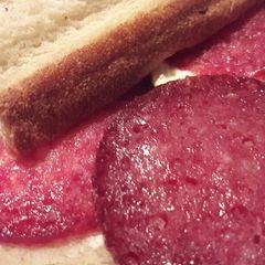 A picture of Salami and philadelphia cheese.