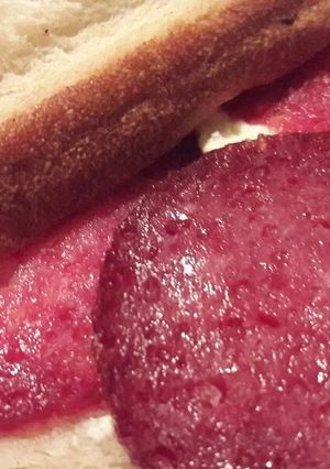 A picture of Salami and philadelphia cheese.