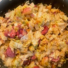 A picture of Cajun-style Fried Cabbage.