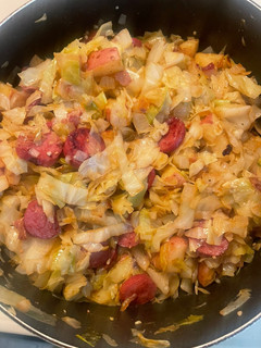 A picture of Cajun-style Fried Cabbage.