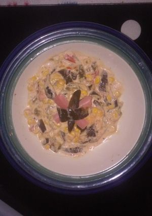 Una foto de Rajas con crema