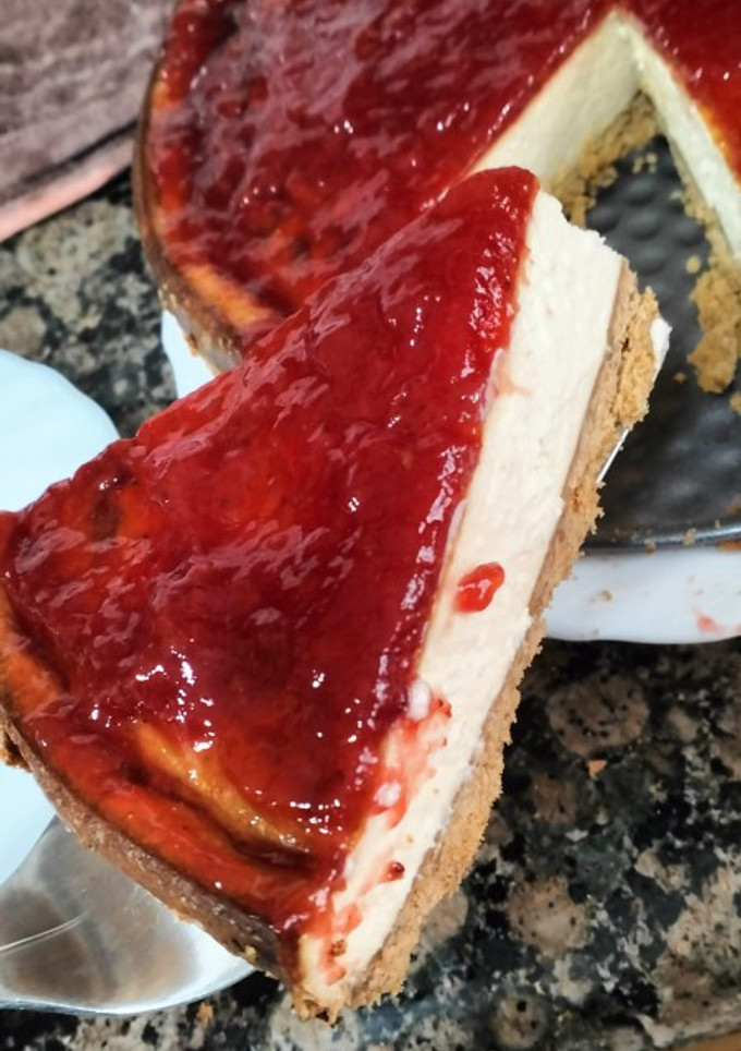 Una foto de Cheesecake con horno
