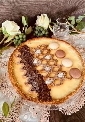 Foto di Crostata con Flan di crema al latte condensato