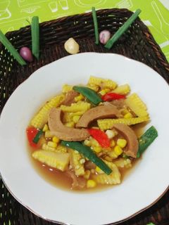 Foto resep Oseng putren sosis cabe hijau